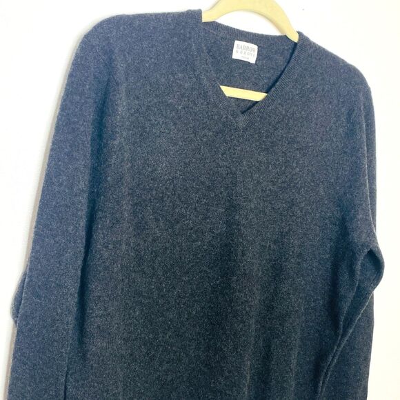 Barrow & Grove Mens Gray V Neck Long Sleeve Cashmere Pullover Sweater Sz M - Picture 11 of 11